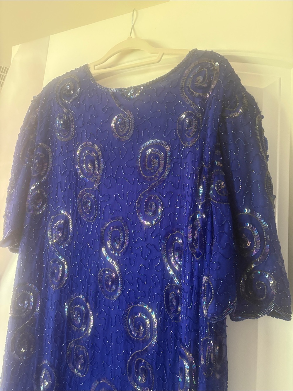 Sequined Royal Blue Party Dress
